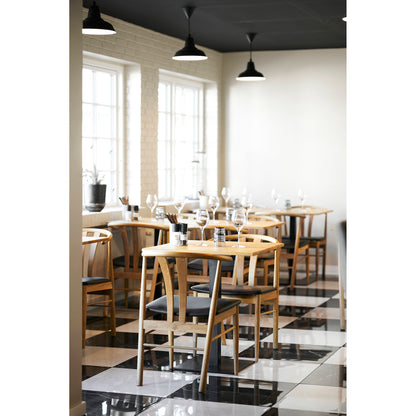 Lignano Cafe Table - Cafe table, oak, black metal base 70x70x75 cm