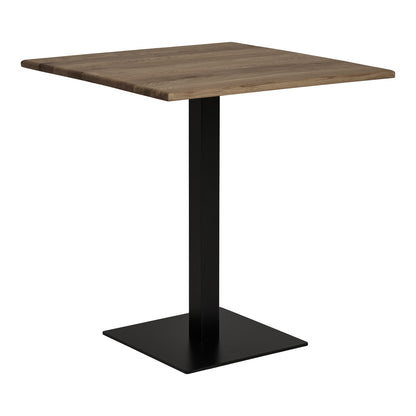 Lignano Cafe Table - Cafe table, smoked oak, black metal base 70x70x75 cm
