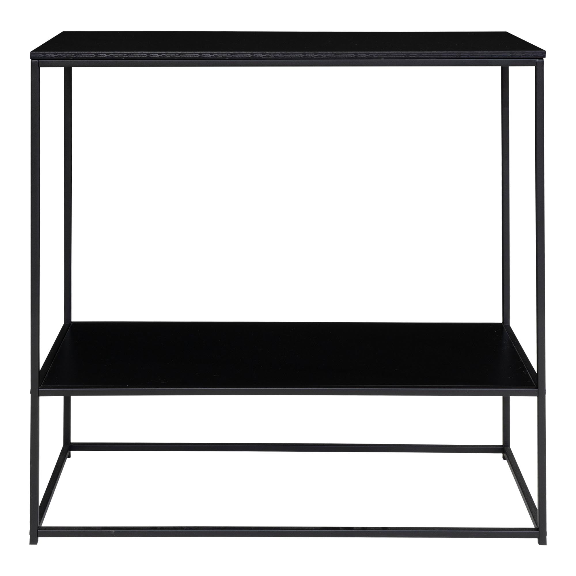 Vita Console table - Console table, 2 shelves, black, black frame 80x36x80 cm