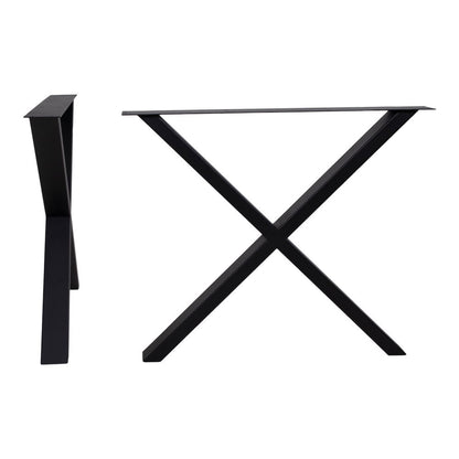 Nimes Tischbeine - Tischbeine, schwarz pulverbeschichtet, Design X 8x86x70,8 cm
