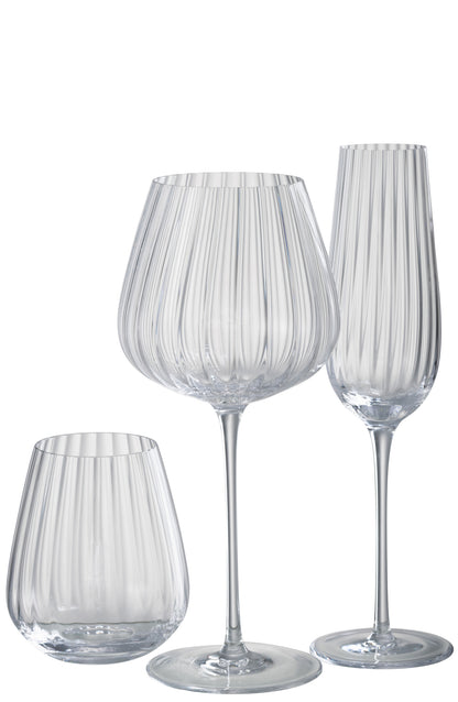 Champagne Glass Stripes Glass Transparent