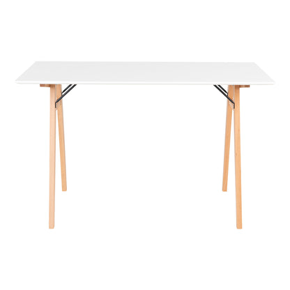 Vojens Desk - Desk, white and natural 120x60x75 cm