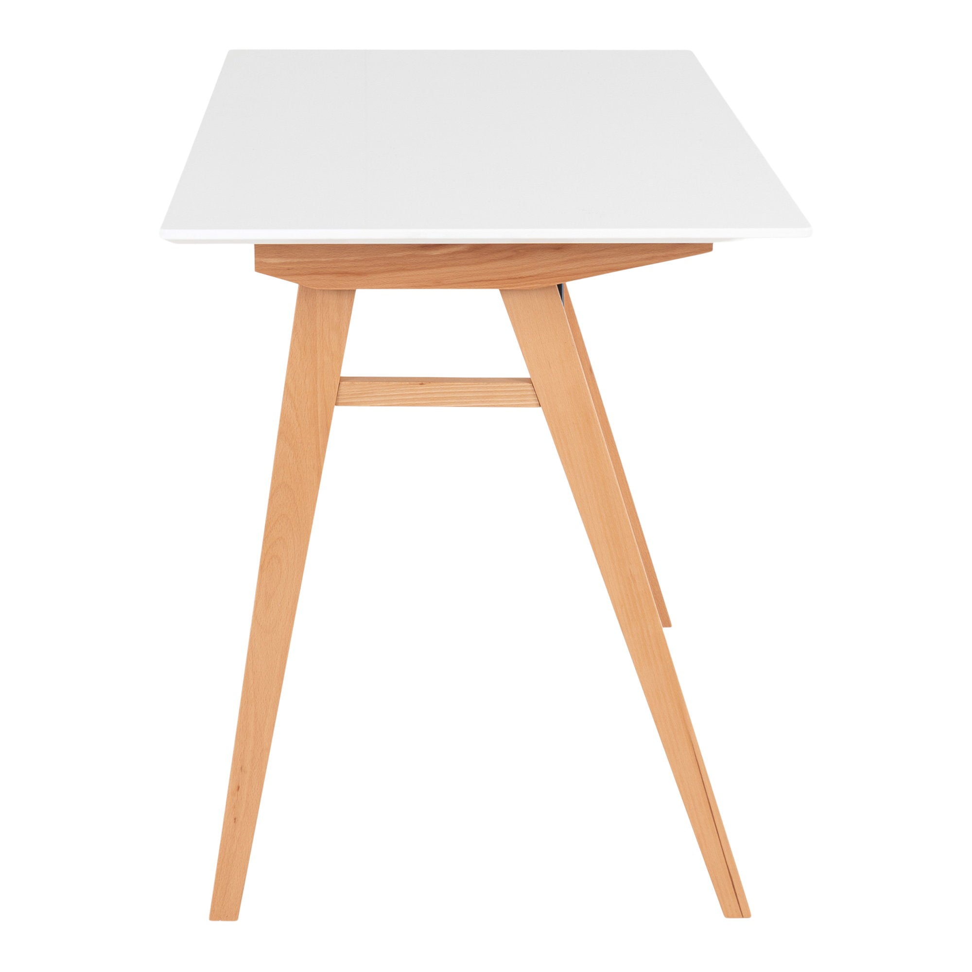 Vojens Desk - Desk, white and natural 120x60x75 cm