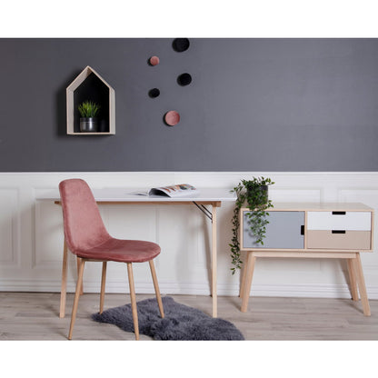 Vojens Desk - Desk, white and natural 120x60x75 cm