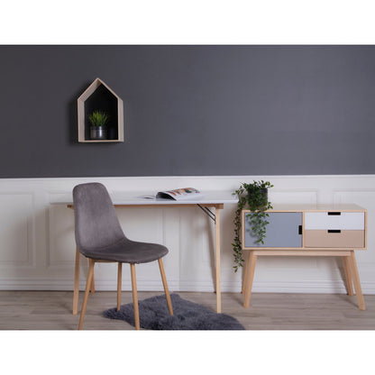 Vojens Desk - Desk, white and natural 120x60x75 cm