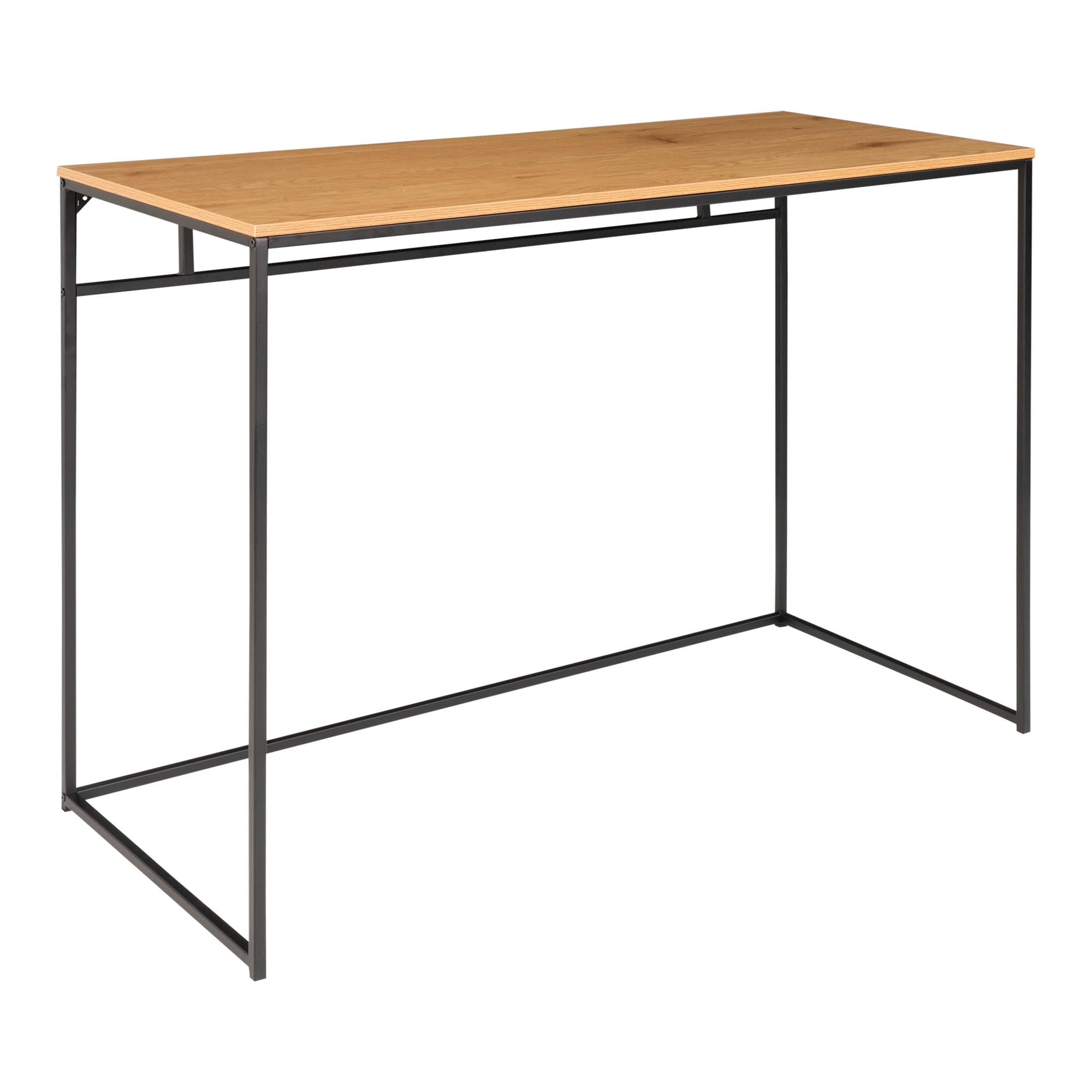 Vita Desk - Desk, oak look with black frame 100x45x75 cm