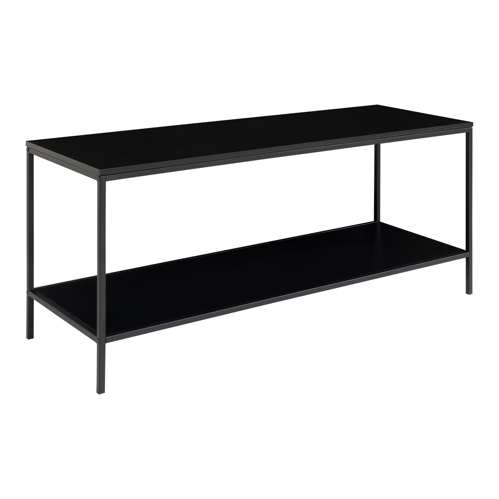 Vita TV-Ständer - TV-Möbel, 2 Ablagen, schwarz, schwarzer Rahmen 100x36x45 cm
