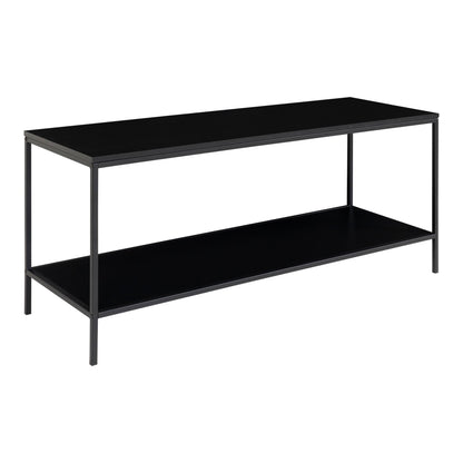 Vita TV-Ständer - TV-Möbel, 2 Ablagen, schwarz, schwarzer Rahmen 100x36x45 cm