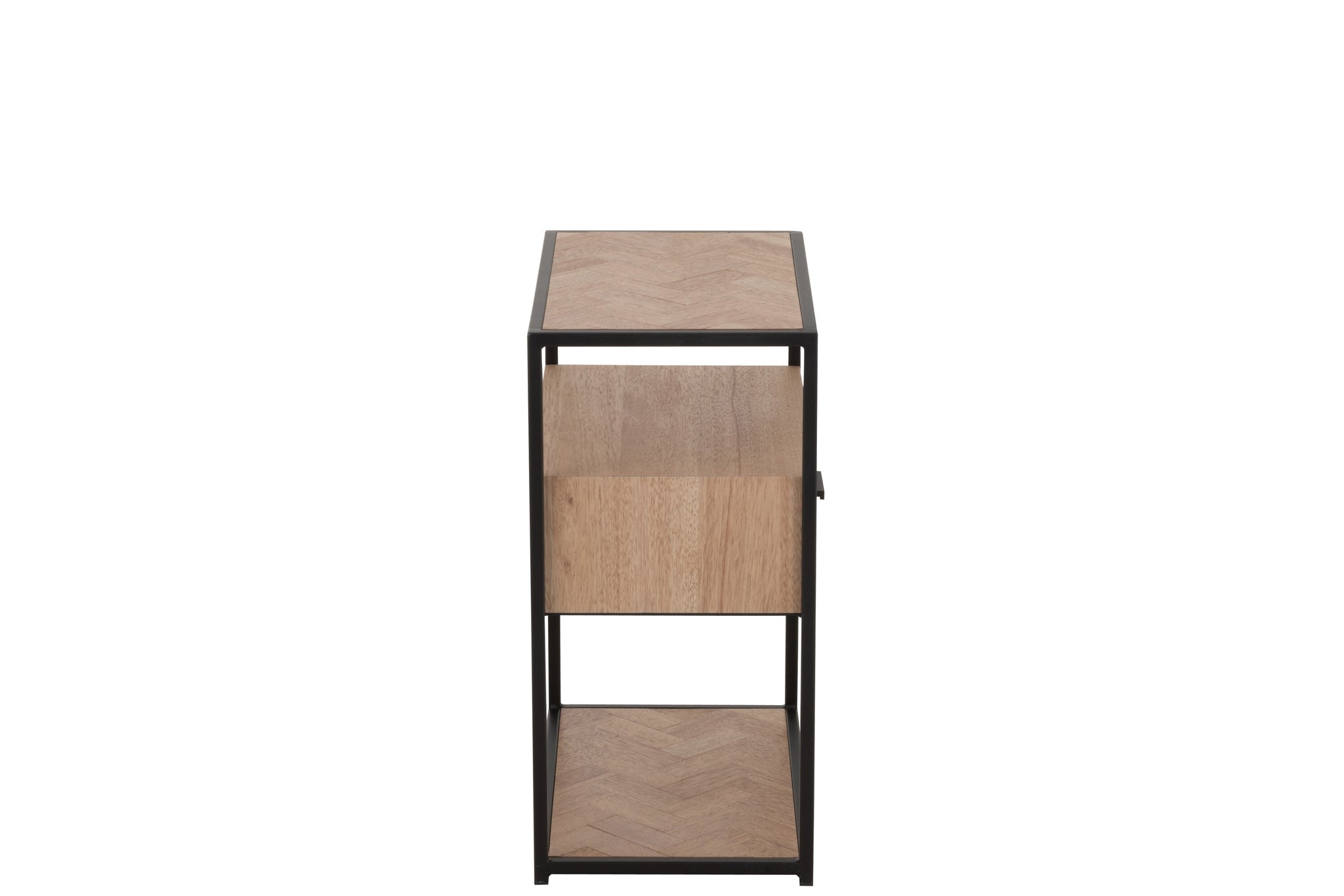 Sidetable Zigzag 1 Drawer Wood/Metal Natural/Black