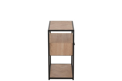 Sidetable Zigzag 1 Drawer Wood/Metal Natural/Black