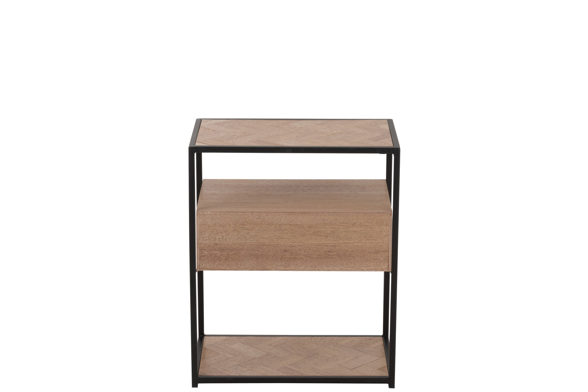 Sidetable Zigzag 1 Drawer Wood/Metal Natural/Black