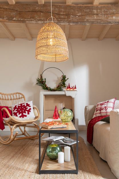 Coffee Table Zigzag Rectangle Wood/Metal Natural/Black