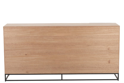 Dresser 4 Doors Zigzag Wood/Metal Natural/Black