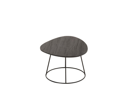 Sidetable Oval Wood/Metal D Br S