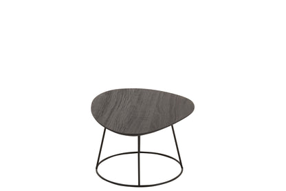Sidetable Oval Wood/Metal D Br S