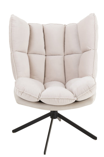 Chair Relax Cushion On Frame Textile/Metal Beige