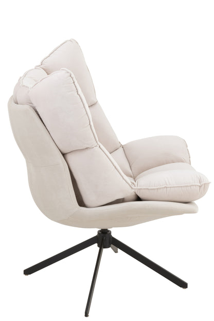 Chair Relax Cushion On Frame Textile/Metal Beige