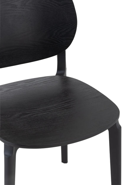 Stuhl, Grundfarbe Polyester/Furnier, Schwarz