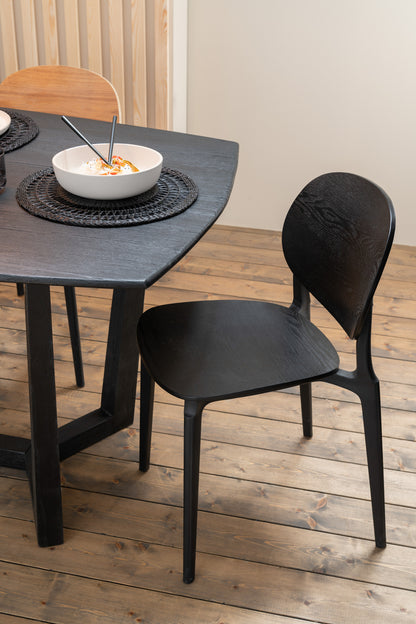 Stuhl, Grundfarbe Polyester/Furnier, Schwarz