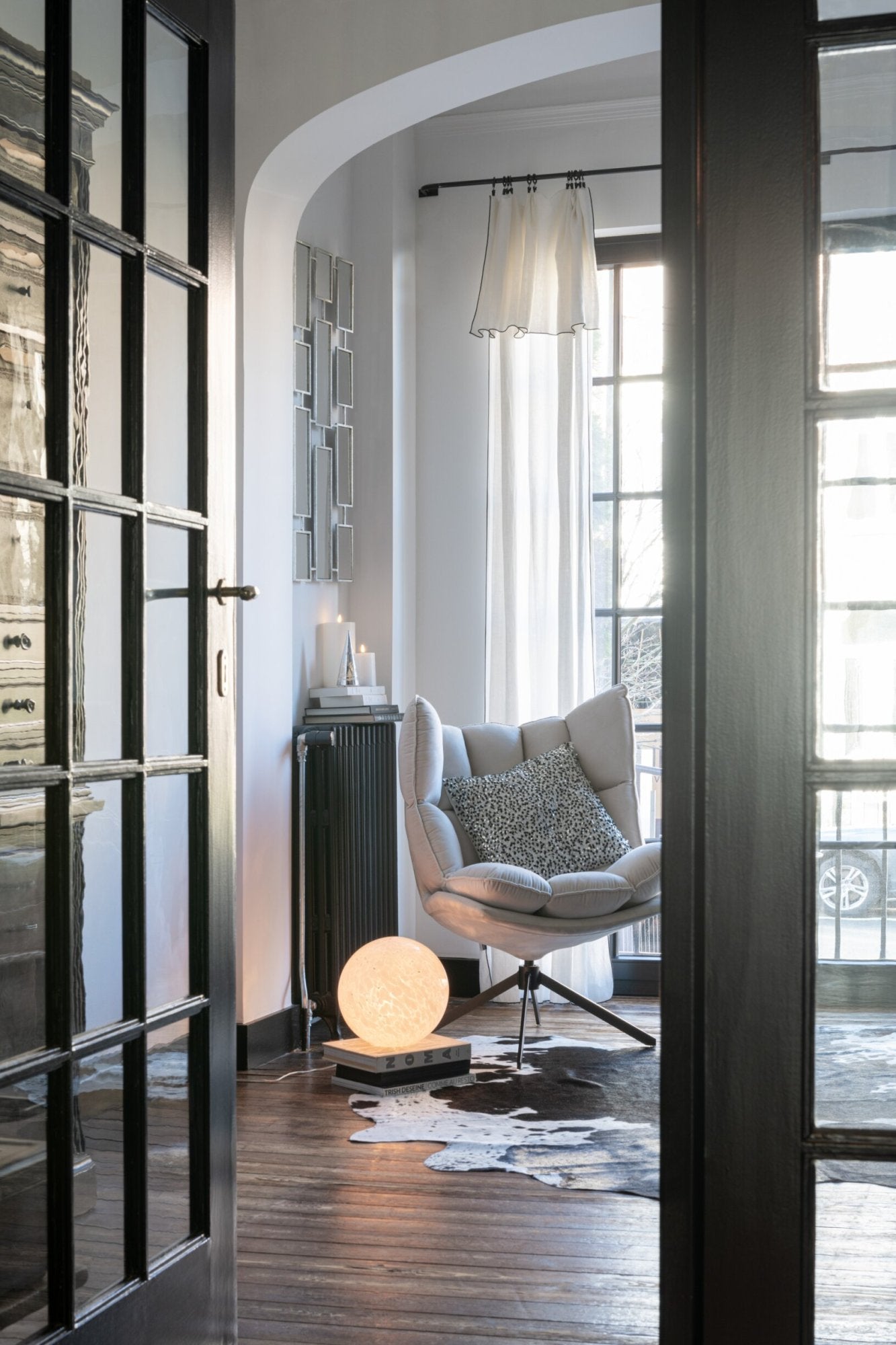 Sessel Relaxkissen auf Gestell Textil/Metall Extra Hellgrau