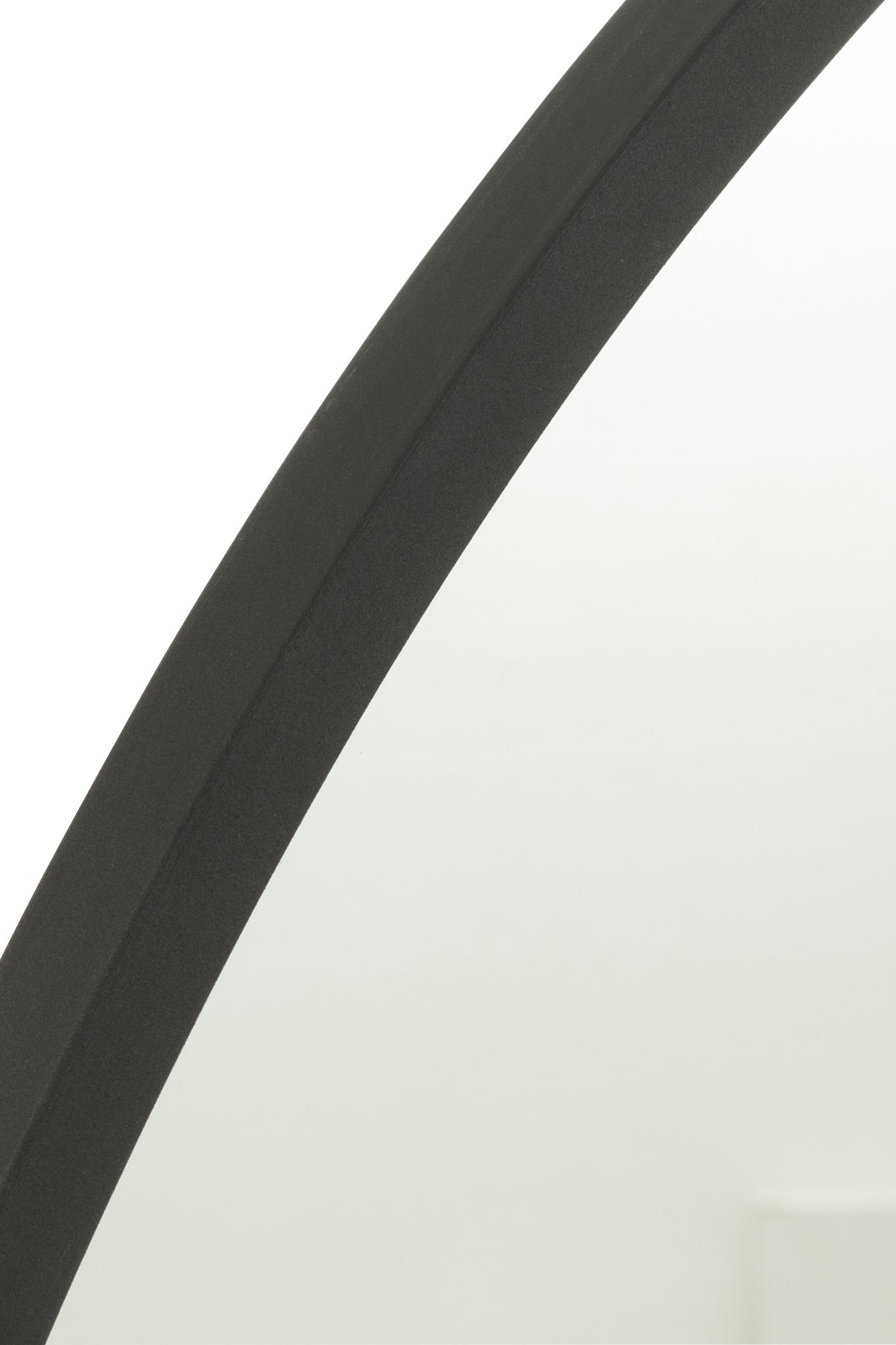 Mirror Round Matt Black Medium