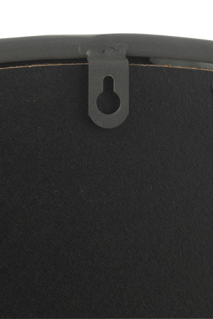 Mirror Round Matt Black Medium