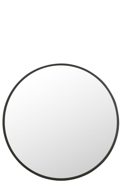Mirror Round Matt Black Extra Large