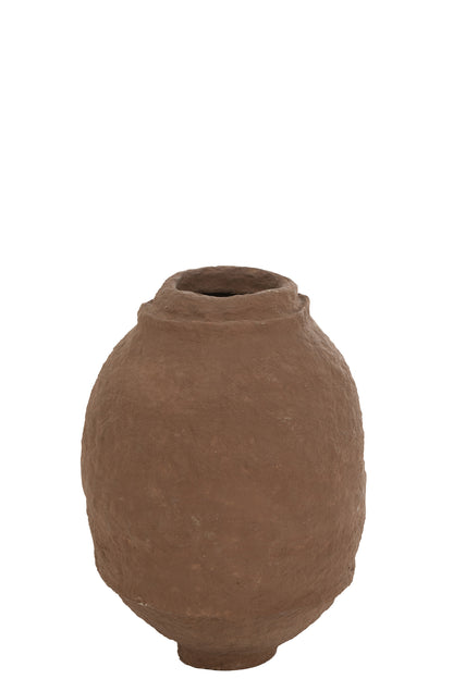 Vase Paper Mache Brown Medium