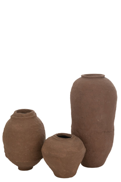 Vase Paper Mache Brown Large