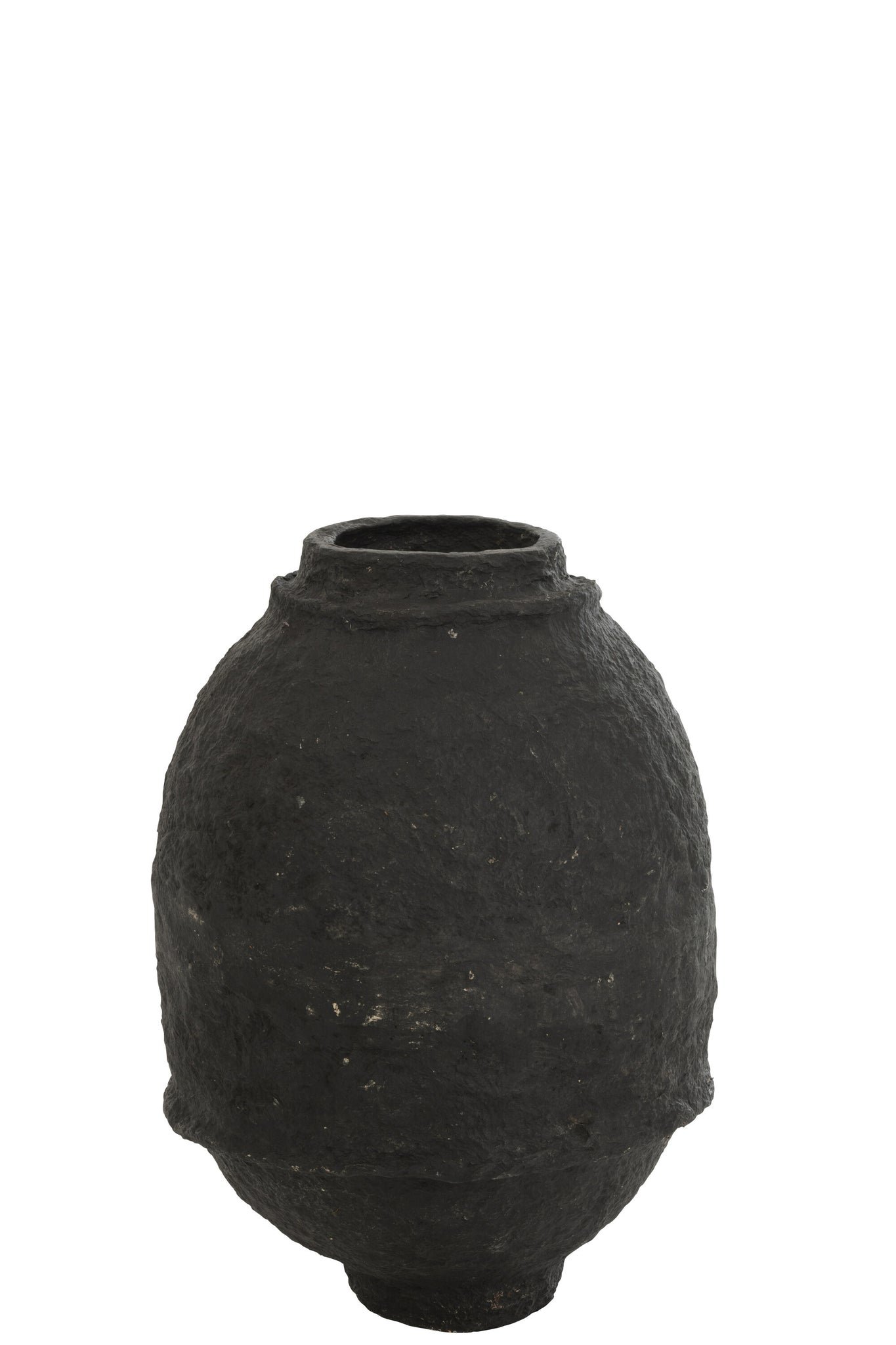 Vase Paper Mache Black Medium