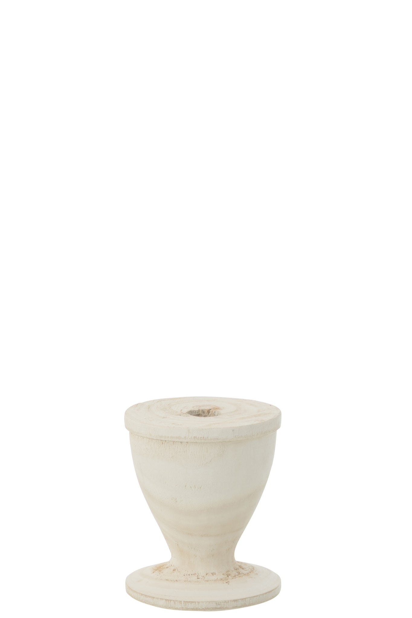 Candle Holder Wood White Small