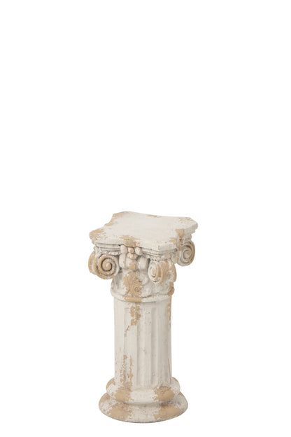 Sokkel Roman – magnesium, ecru en beige, 19×19×39,5 cm