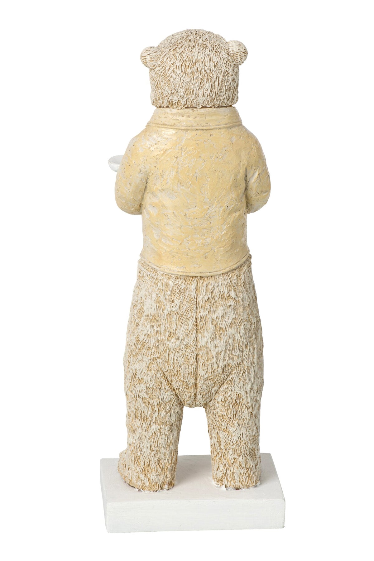 Cameriere Orso in poliresina beige/bianco sporco grande