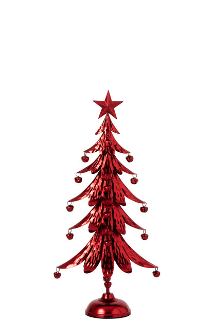 Decoratieve kerstboom – ijzer, rood, 56 cm