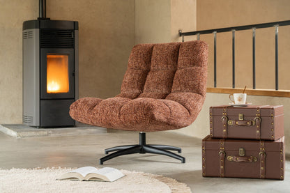 Lounge Chair Gesteppt Matel Terrakotta