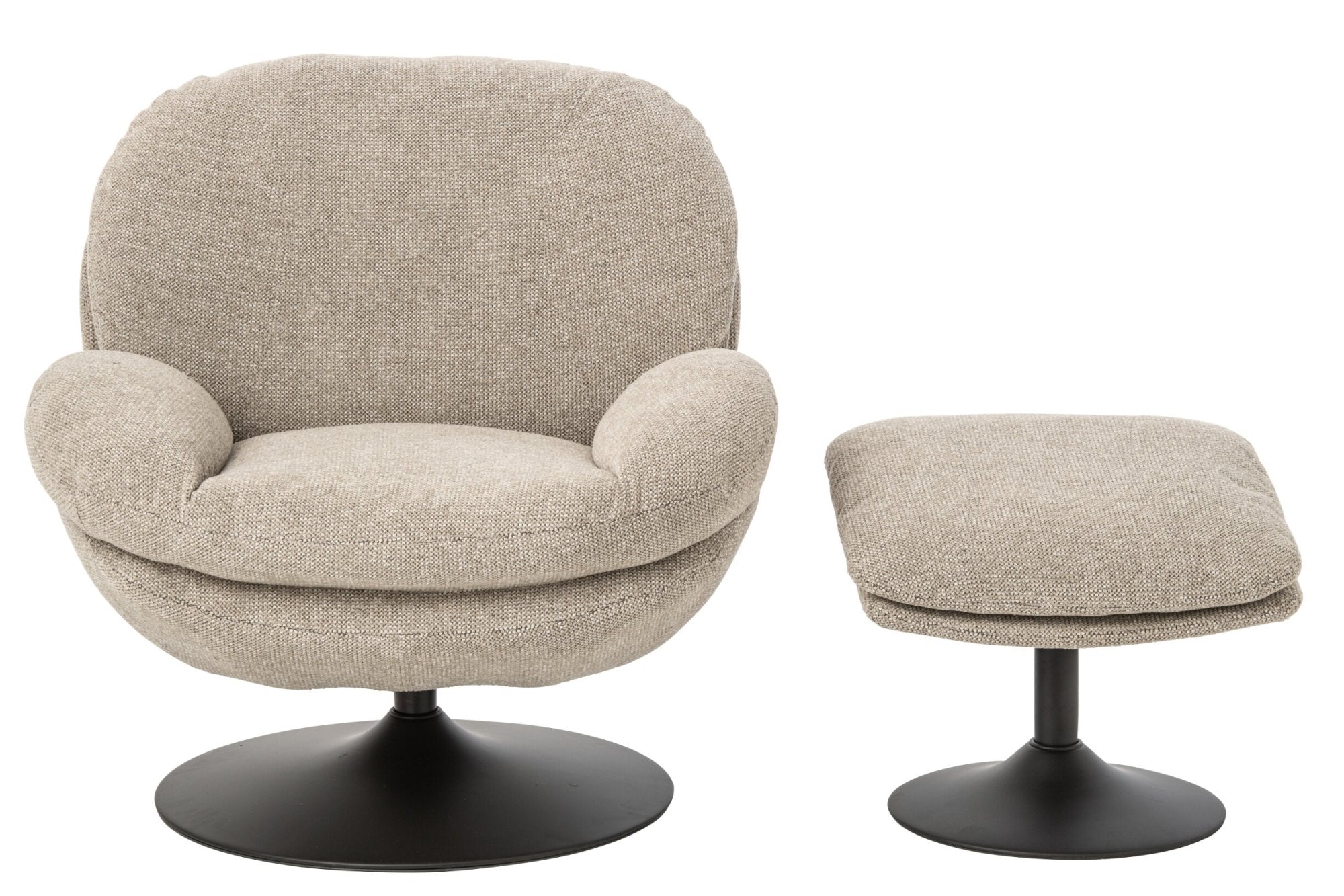 Lounge Chair + Hocker Matel Beige