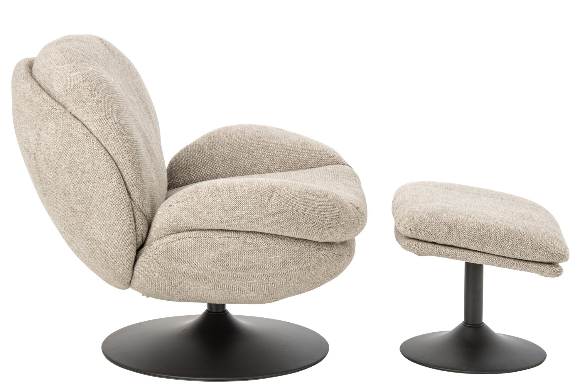 Lounge Chair + Hocker Matel Beige