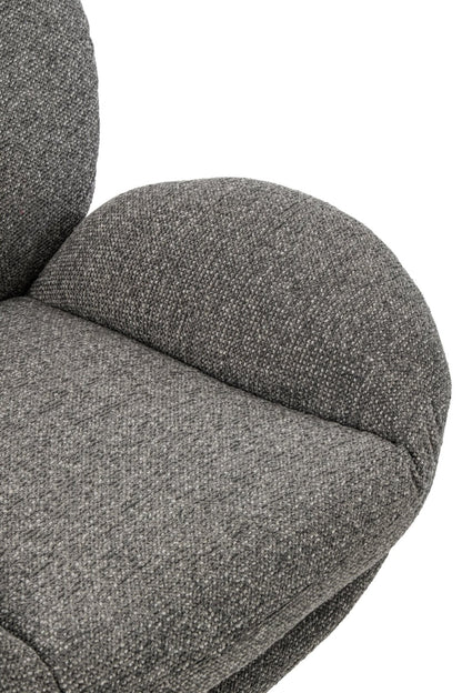 Loungesessel + Fußhocker Matel Dunkelgrau