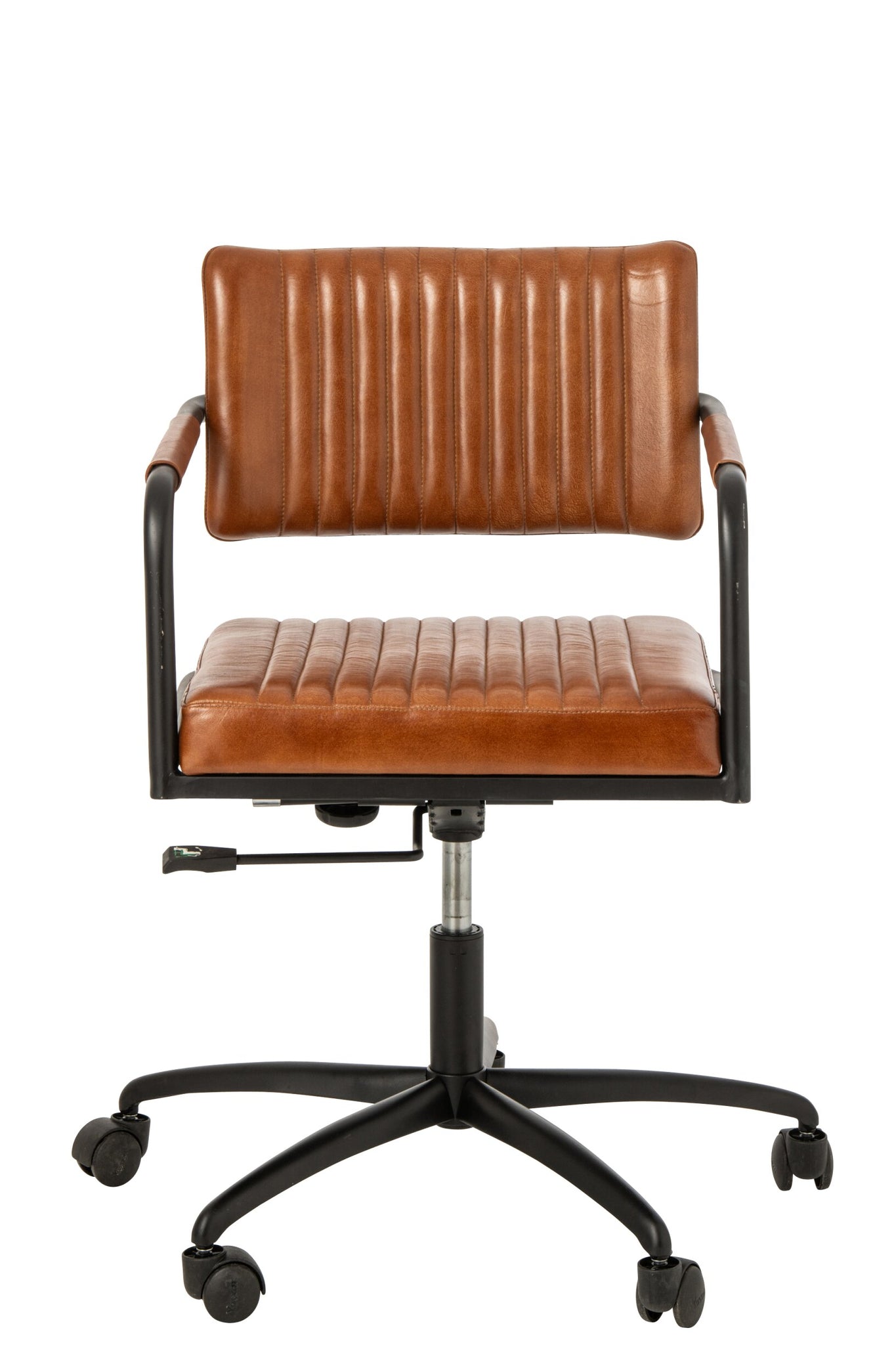 Bureaustoel Leer – camel, 65x65x82 cm