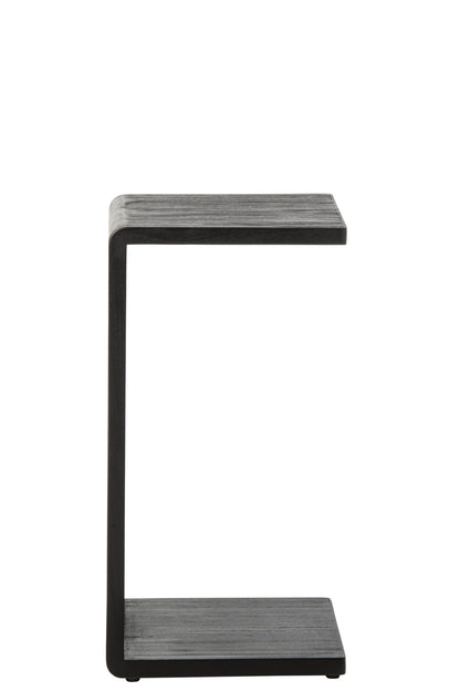 Beistelltisch Slated aus recyceltem Holz, Schwarz