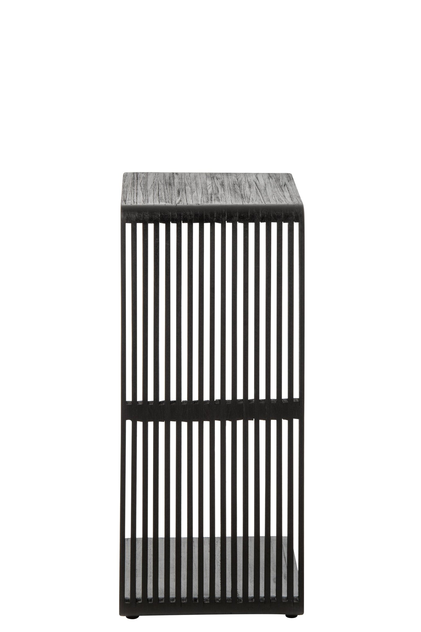 Beistelltisch Slated aus recyceltem Holz, Schwarz