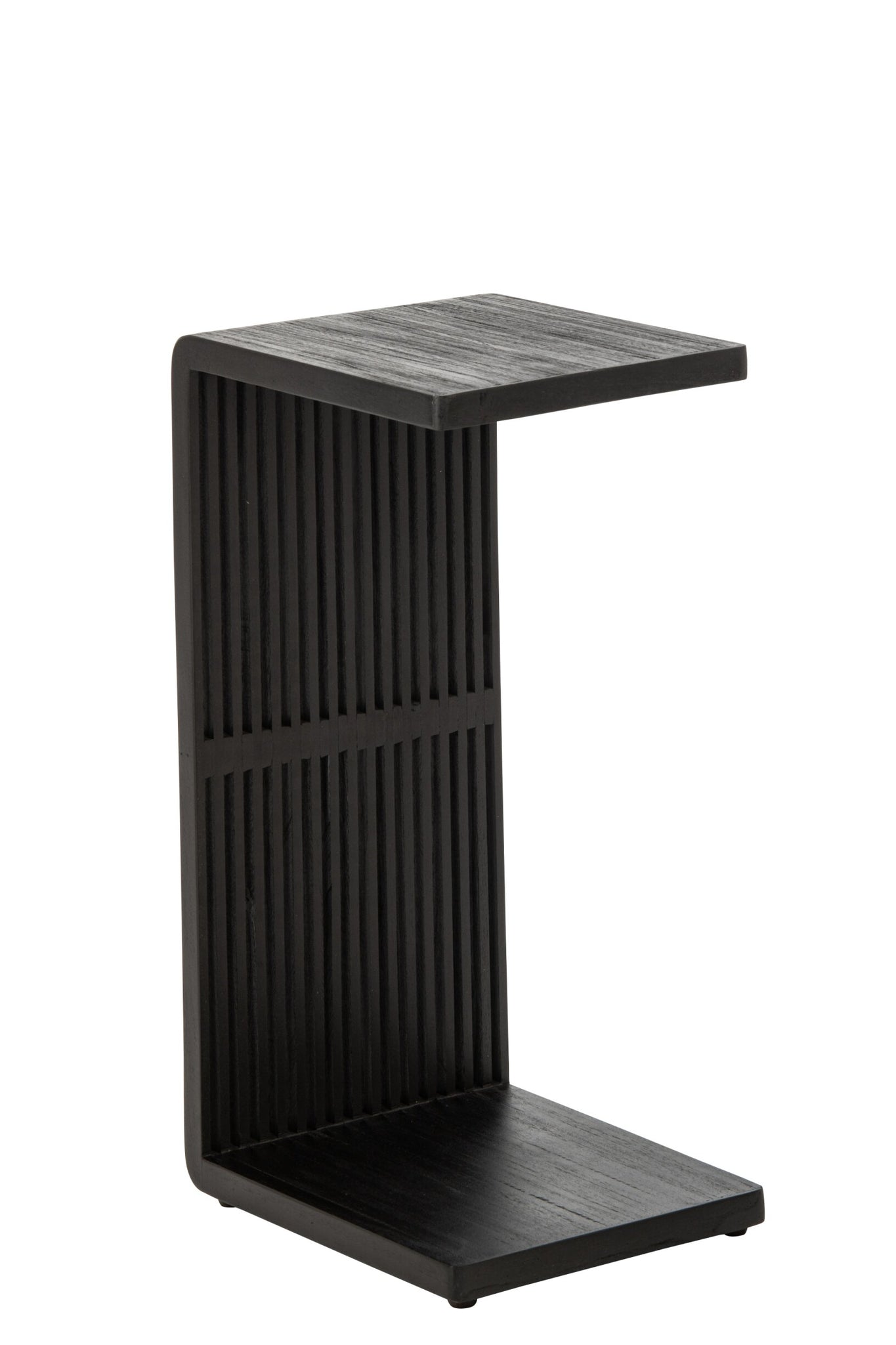 Beistelltisch Slated aus recyceltem Holz, Schwarz