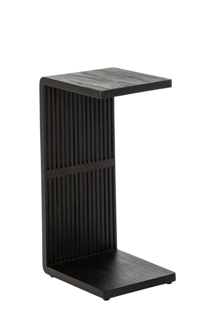 Beistelltisch Slated aus recyceltem Holz, Schwarz