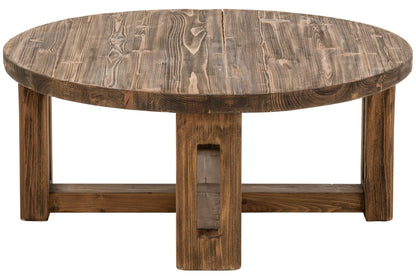 Couchtisch rund recyceltes Holz braun