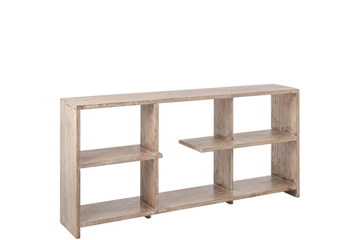 Bücherregal Mangoholz Cremeweiß Klein