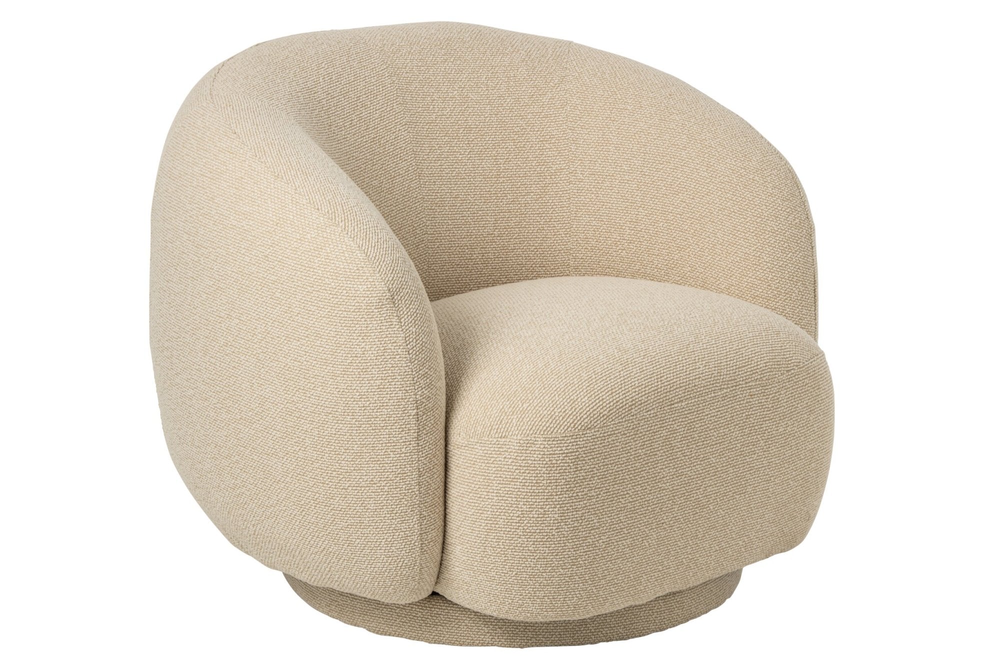 Lounge Sessel drehbar Sperrholz/Stoff Ecru