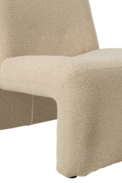 Lounge Chair Margo Sperrholz/Stoff Ecru