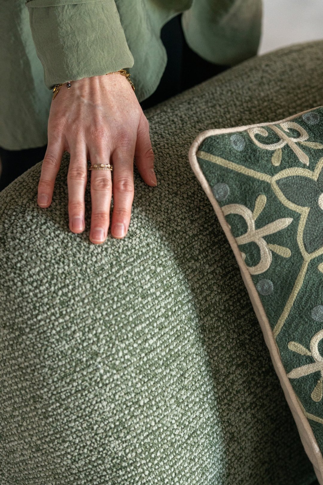 Lounge Sessel Margo Sperrholz/Stoff Grün