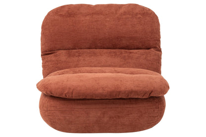 Loungestoel – stof en schuim, roestbruin, 100x82x75 cm