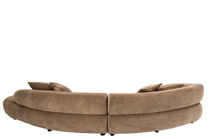 4-Sitzer Sofa + 4 Kissen Sperrholz/Stoff Taupe